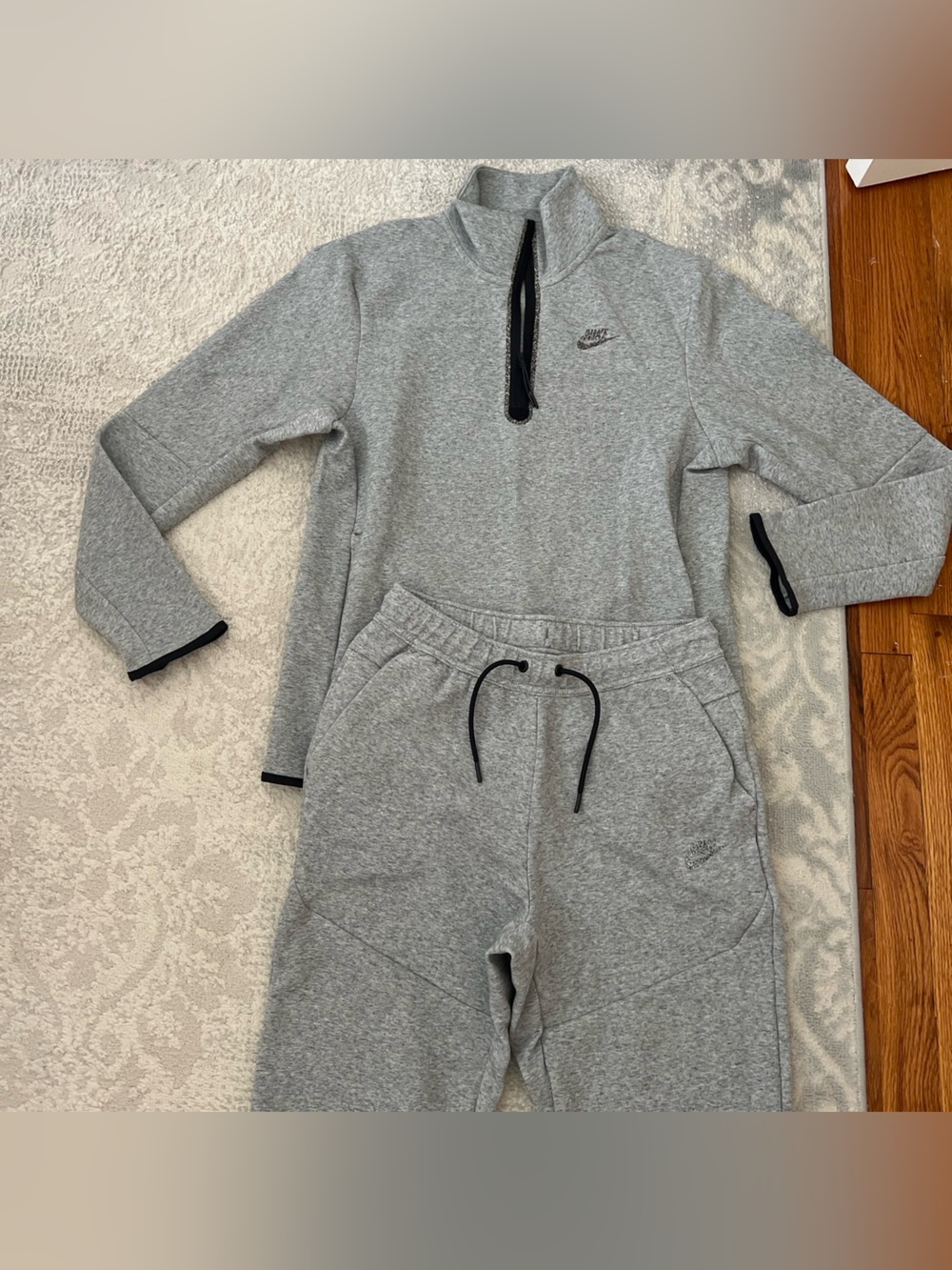 Nike Grey Quarter-Zip Sweatshirt and Grey Joggers Set